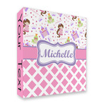 Princess & Diamond Print 3 Ring Binder - Full Wrap - 2" (Personalized)