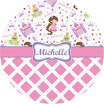 Princess & Diamond Print Multipurpose Round Labels - 5" (Personalized)