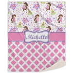 Princess & Diamond Print Sherpa Throw Blanket (Personalized)