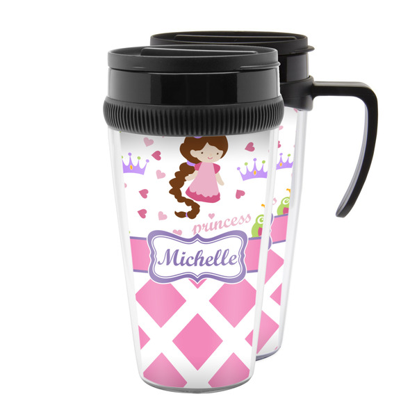 Custom Princess & Diamond Print Acrylic Travel Mug (Personalized)