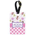 Princess & Diamond Print Metal Luggage Tag w/ Name or Text