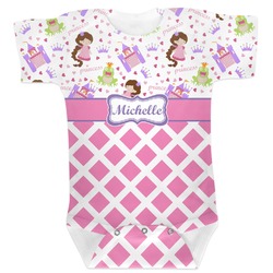 Princess & Diamond Print Baby Bodysuit 3-6 (Personalized)