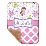 Princess & Diamond Print Sherpa Baby Blanket - 30" x 40" w/ Name or Text