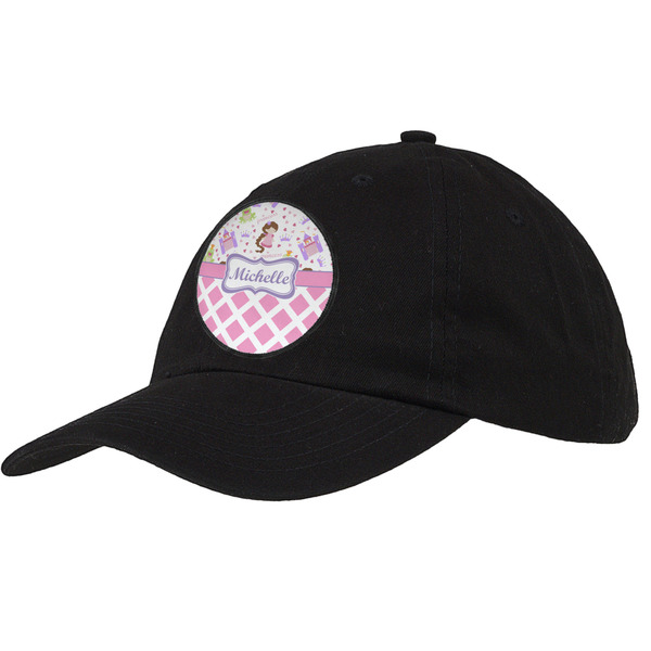 Custom Princess & Diamond Print Baseball Cap - Black (Personalized)