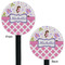 Princess & Diamond Print Black Plastic 5.5" Stir Stick - Double Sided - Round - Front & Back