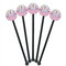 Princess & Diamond Print Black Plastic 5.5" Stir Stick - Round - Fan View