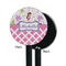 Princess & Diamond Print Black Plastic 5.5" Stir Stick - Single Sided - Round - Front & Back