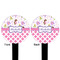 Princess & Diamond Print Black Plastic 6" Food Pick - Round - Double Sided - Front & Back