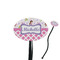 Princess & Diamond Print Black Plastic 7" Stir Stick - Oval - Closeup