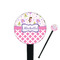 Princess & Diamond Print Black Plastic 7" Stir Stick - Round - Closeup