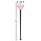 Princess & Diamond Print Black Plastic 7" Stir Stick - Round - Dimensions