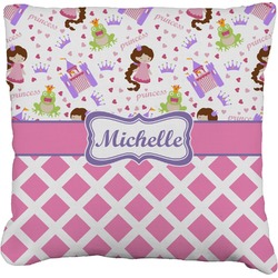 Princess & Diamond Print Faux-Linen Throw Pillow 26" (Personalized)