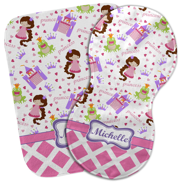 Custom Princess & Diamond Print Burp Cloth (Personalized)