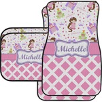 Princess & Diamond Print Car Floor Mats Set - 2 Front & 2 Back (Personalized)