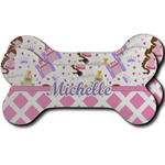 Princess & Diamond Print Ceramic Dog Ornament - Front & Back w/ Name or Text