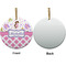 Princess & Diamond Print Ceramic Flat Ornament - Circle Front & Back (APPROVAL)