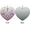 Princess & Diamond Print Ceramic Flat Ornament - Heart Front & Back (APPROVAL)