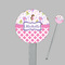 Princess & Diamond Print Clear Plastic 7" Stir Stick - Round - Closeup