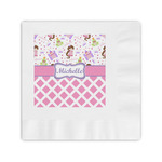 Princess & Diamond Print Coined Cocktail Napkins (Personalized)