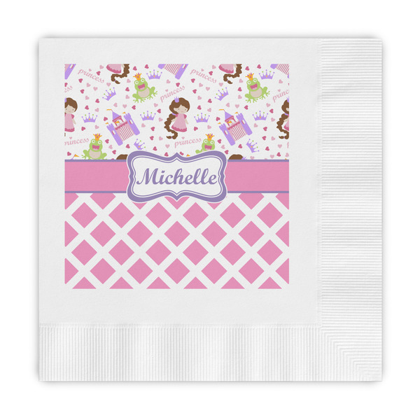 Custom Princess & Diamond Print Embossed Decorative Napkins (Personalized)