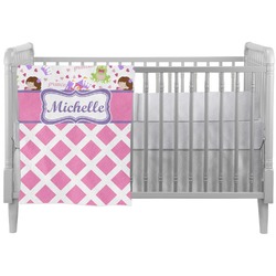 Princess & Diamond Print Crib Comforter / Quilt (Personalized)