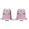 Princess & Diamond Print Drawstring Backpack Front & Back Small