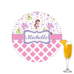 Princess & Diamond Print Printed Drink Topper - 2.15" (Personalized)