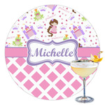 Princess & Diamond Print Printed Drink Topper - 3.5" (Personalized)