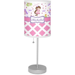 Princess & Diamond Print 7" Drum Lamp with Shade Linen (Personalized)