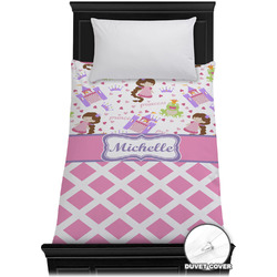 Princess & Diamond Print Duvet Cover - Twin XL (Personalized)