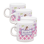 Princess & Diamond Print Single Shot Espresso Cups - Set of 4 (Personalized)