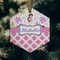 Princess & Diamond Print Frosted Glass Ornament - Hexagon (Lifestyle)