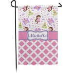 Princess & Diamond Print Small Garden Flag - Double Sided w/ Name or Text