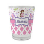 Princess & Diamond Print Glass Shot Glass - 1.5 oz - Single (Personalized)