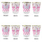 Princess & Diamond Print Glass Shot Glass - with gold rim - Set of 4 - APPROVAL