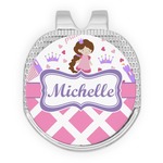 Princess & Diamond Print Golf Ball Marker - Hat Clip - Silver