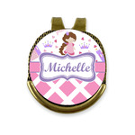 Princess & Diamond Print Golf Ball Marker - Hat Clip - Gold