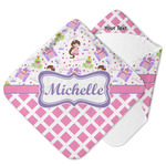 Princess & Diamond Print Hooded Baby Towel (Personalized)