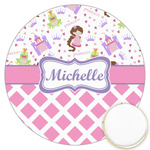 Princess & Diamond Print Printed Cookie Topper - 3.25" (Personalized)