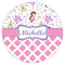 Princess & Diamond Print Icing Circle - Large - Single