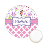 Princess & Diamond Print Printed Cookie Topper - 2.15" (Personalized)