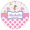 Princess & Diamond Print Icing Circle - Small - Single