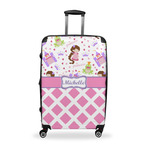 Princess & Diamond Print Suitcase - 28" Large - Checked w/ Name or Text