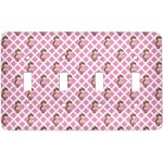 Princess & Diamond Print Light Switch Cover (4 Toggle Plate)