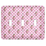 Princess & Diamond Print Light Switch Cover (3 Toggle Plate)