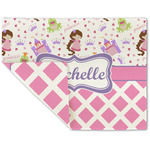 Princess & Diamond Print Double-Sided Linen Placemat - Single w/ Name or Text