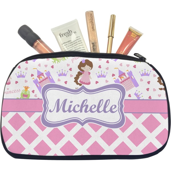 Custom Princess & Diamond Print Makeup / Cosmetic Bag - Medium (Personalized)