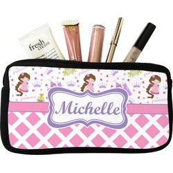 Princess & Diamond Print Makeup / Cosmetic Bag - Small (Personalized)