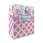 Princess & Diamond Print Medium Gift Bag (Personalized)