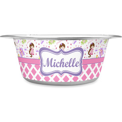 Princess & Diamond Print Stainless Steel Dog Bowl - Small (Personalized)